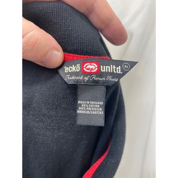 Ecko Unlimited Men’s Polo Shirt Black and Red Short Sleeve Size XL - Picture 6 of 7